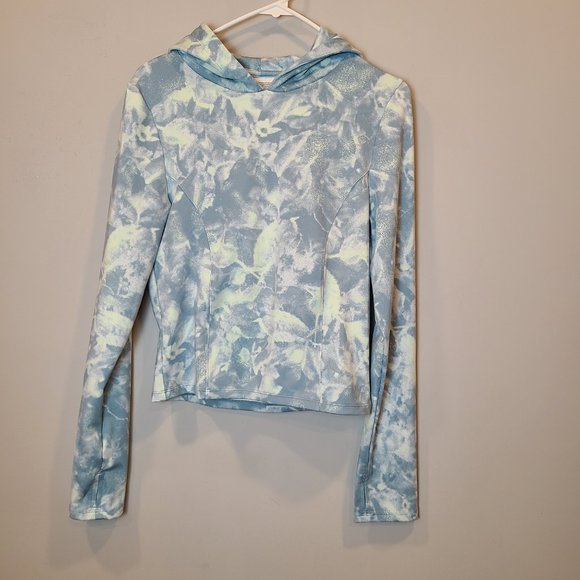 Victorias Secret Hoodie Pullover Medium Blue Green Tie Dye Running Shirt - Picture 6 of 6
